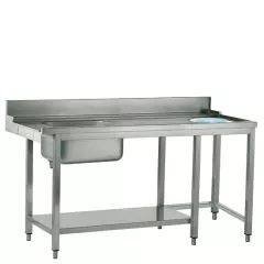 Masa intrare cu rebord, cuva stanga, montare drepta, orificiu debarasare, 1200 mm