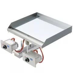 Gratar cu placa neteda cromata, drop-in, 685x585 mm