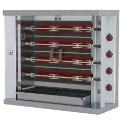 Grill electric pentru pui, 4 tepuse pentru 20 pui