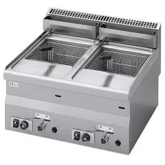 Friteuza de banc cu alimentare pe gaz, dubla, 8+8 litri