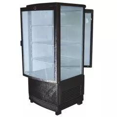 Vitrina frigorifica verticala cu afisaj si 3 rafturi, blat, 86 litri, 0°/+12°c, de culoare neagra