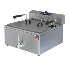 Friteuza electrica pentru patiserie, robinet de golire, de banc, 25 litri