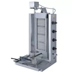Gratar pe gaz pentru kebab, 4 zone de incalzire, motor superior, 70 kg