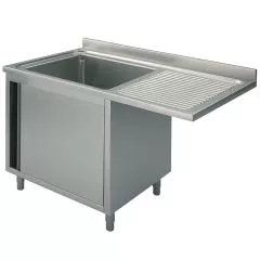Spalator 1 cuva, picurator suspendat dreapta, suport dulap, 1200x700 mm