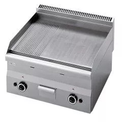 Grill pe gaz cu placa 2/3 neteda si 1/3 cu caneluri, de banc, 59,5x47 cm