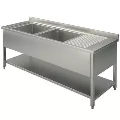 Spalator cu 2 cuve stanga, 1600x600 mm, picurator dreapta
