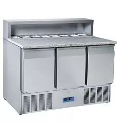 Banc pentru pizza cu 3 usi si 8 cuve GN1/6