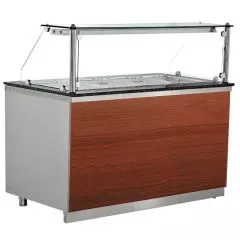 Modul bain-marie, geam frontal vertical, 5xGN1/1