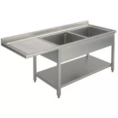 Spalator 2 cuve cu picurator suspendat stanga, 1800x600 mm