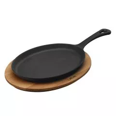 Tigaie fonta ovala pentru Fajita, 17 x 23 cm - LAVA