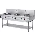 Masina de gatit pentru wok, raft, 3 arzatoare, 2 robinete apa