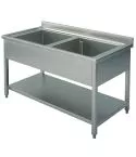 Spalator cu 2 cuve, 1200x600 mm, polita