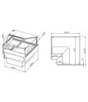 Vitrina rece pentru carne, modul pe colt deschisa