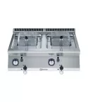 Friteuza alimentare gaz Electrolux Professional, 7+7 litri, cu 2 cuve in forma de „V” (arzatoare externe) si 2 cosuri