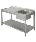 Spalator 1 cuva, picurator stanga, cu polita, 1000x700 mm