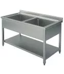 Spalator 2 cuve, cu polita,  1600x700 mm