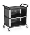 Carucior servire plastic cu 3 niveluri, inchis