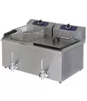 Friteuza electrica, robinet de golire, de banc, capacitate ulei 10+10 litri