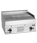 Grill pe gaz placa cromata 2/3 neteda si 1/3 cu caneluri, de banc, 695x520 mm