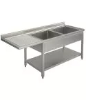 Spalator 2 cuve cu picurator suspendat stanga,  1800x600 mm