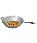 Tigaie wok Ø 360 mm pentru wok cu inductie din otel inoxidabil