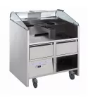 Statie mobila live-cooking Libero Point Electrolux Professional cu 2 sertare refrigerate. Adecvat pentru 2 aparate din gama Libero HP