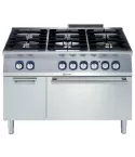 Masina de gatit Electrolux Professional cu 6 arzatoare (5,5 kW fiecare), alimentare gaz, si cuptor electric (6 kW) si dulap