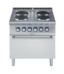 Masina de gatit  Electrolux Professional cu 4 plite (2,6 kW fiecare), alimentare electrica si cuptor cu alimentare electrica (6 kW)