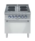 Masina de gatit  Electrolux Professional cu 4 plite patrate (2,6 kW fiecare), alimentare electrica si cuptor cu alimentare electrica (6 kW)