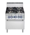 Masina de gatit cu 4 arzatoare (6 kW fiecare) Electrolux Professional, alimentare gaz, si cuptor alimentare pe gaz cu convectie (10,5 kW)