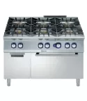 Masina de gatit cu 6 arzatoare (10 kW fiecare) Electrolux Professional, alimentare gaz, si cuptor alimentare pe gaz (8,5 kW) cu dulap