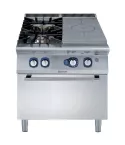 Plita solida cu alimentare pe gaz (5,5 kW) Electrolux Professional cu 2 arzatoare (1x10 kW, 1x6 kW) pe cuptor cu alimentare pe gaz (8,5 kW)