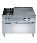 Plita solida cu alimentare pe gaz (10,5 kW) Electrolux Professional, cu 2 arzatoare (1x10 kW, 1x6 kW) pe cuptor (8,5 kW) si dulap