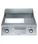 Gratar de banc  Electrolux Professional cu placa 2/3 neteda si 1/3 striata inclinata cromata, alimentare electrica, modul complet, control prin termostat