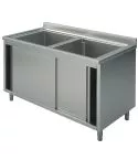 Spalator 2 cuve, suport tip dulap, usi glisante, 1200x700 mm