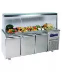 Saladeta cu 3 usi GN1/1, 5xGN1/1, structura de sticla