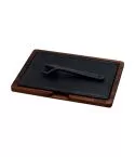 Platou servire fonta cu suport din lemn 20 x 30 cm - LAVA
