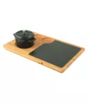 Set platou si cratita servire, negru - LAVA