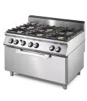 Masina de gatit pe gaz, 6 arzatoare, cuptor maxi static pe gaz