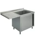 Spalator 1 cuva, picurator suspendat stanga, suport dulap, 1400x600 mm