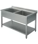 Spalator 2 cuve, cu polita, 1400x700 mm