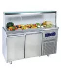 Saladeta cu 2 usi GN1/1, 4xGN1/1, structura de sticla
