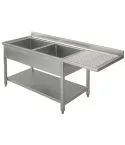 Spalator 2 cuva cu picurator suspendat dreapta, 2000x600 mm