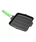 Tigaie grill patrata 24 x 24 cm, maner verde - LAVA