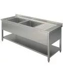 Spalator cu 2 cuve stanga, 1600x600 mm, picurator dreapta