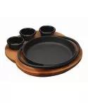 Platou servire rotund cu suport din lemn 20 cm - Lava