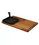 Set tigaie grill   16 x 16 cm si suport servire  - LAVA