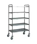 Carucior servire otel inoxidabil cu 5 niveluri, capacitate 100 kg
