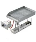 Grill electric cu placa cu caneluri, drop-in, 385x585 mm