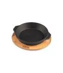 Tava servire rotunda cu suport din lemn 15,3 cm - Lava